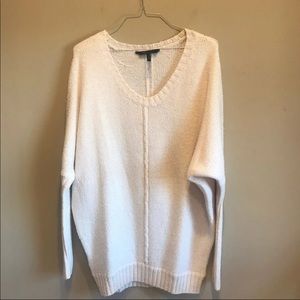 BCBG Maxazria Wool Blend V Neck Tunic Sweater